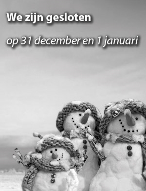 Winkel gesloten 31 december en 1 januari